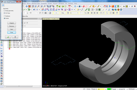 Mastercam Lathe Stock Preview