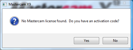 No Mastercam License found